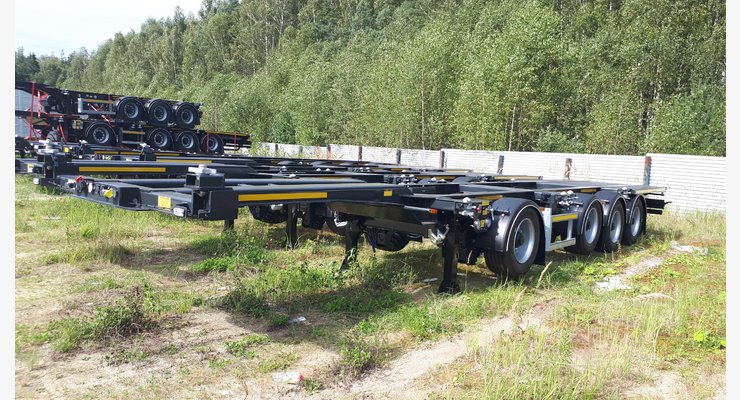 Полуприцеп-контейнеровоз Тонар K4-U, модель 99891 — общий вид сбоку
